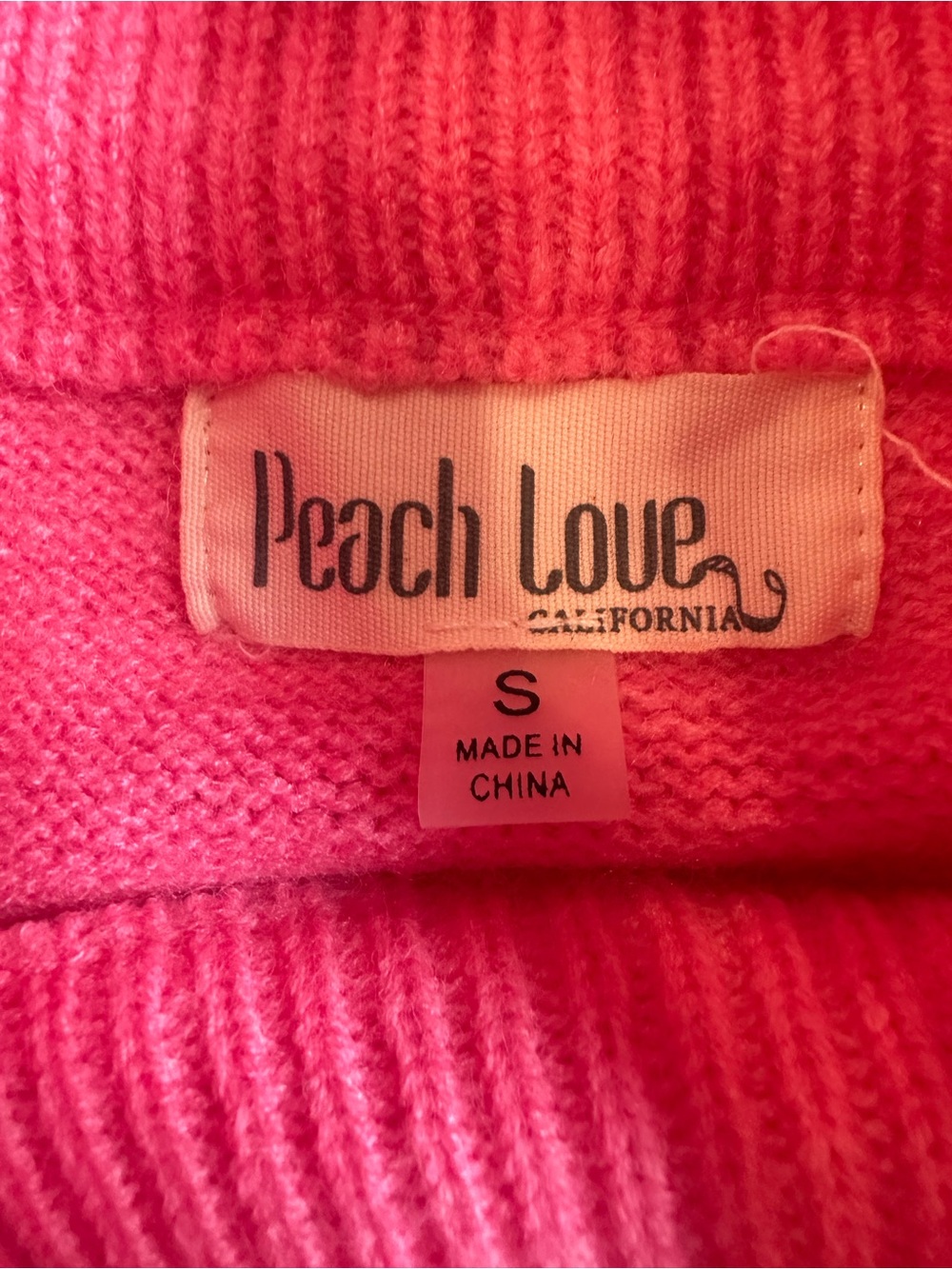 Women’s Peach Love California Pink Glitter "Merry Everything" Knit Sweater - Picture 2 of 3